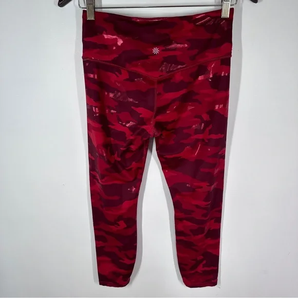 Athleta Elation Train Printed 7/8 Tight Size Medium Red Camo Shine - Picture 3 of 8